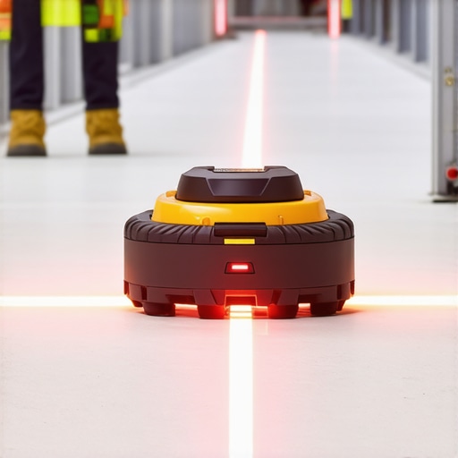 Advanced Laser-Guided Floor Leveling Tools A professional using laser-guided leveling system for precise floor installation