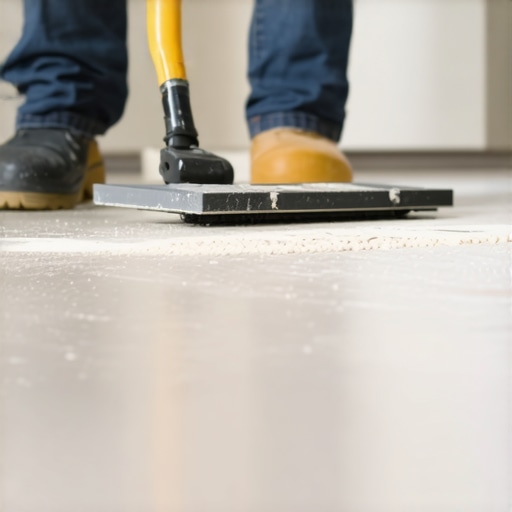 Professional using advanced tools for precise floor leveling