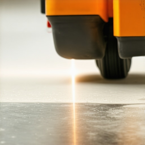 Technician using laser level for precise floor leveling