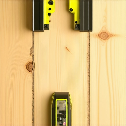 Assessing Subfloor Conditions with Laser Level Laser level detecting uneven and damp subfloor for flooring installation