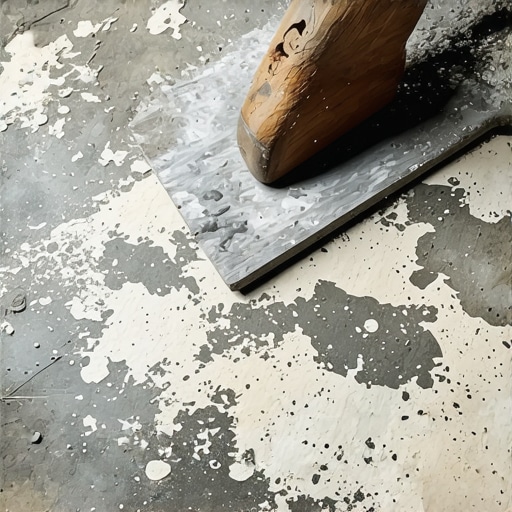 Worker applying concrete patching compound to damaged concrete surface