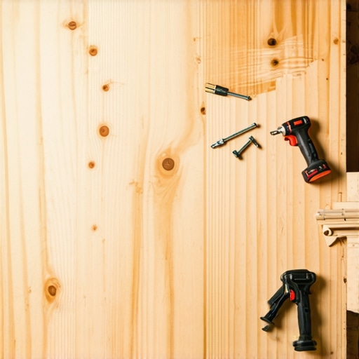 Plywood sheets secured on a subfloor during a home renovation project