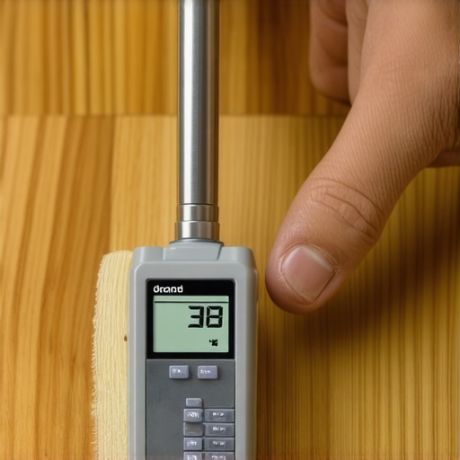 Expert measuring moisture levels and polishing hardwood floors with specialized tools