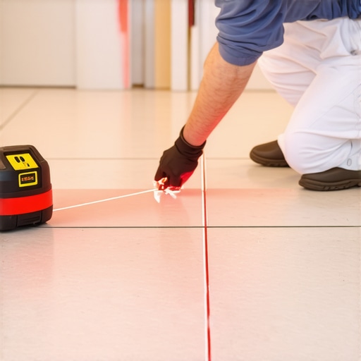 Laser level emitting bright line for precise flooring alignment