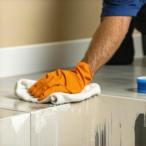 The Damp Rag Hack for Cleaning Wet Grout Off Baseboards