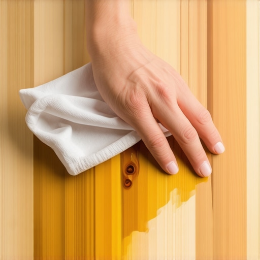 Person spreading tung oil on wooden flooring using a cloth for deep penetration.