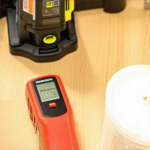 Essential Flooring Tools for Long-Term Success Professional flooring tools including laser level and moisture meter.