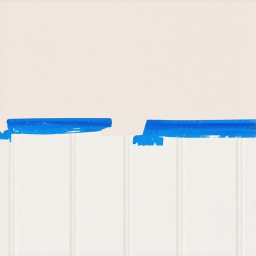 Close-up of painter's tape perfectly aligned along a bathroom joint with caulk being applied for a clean seal