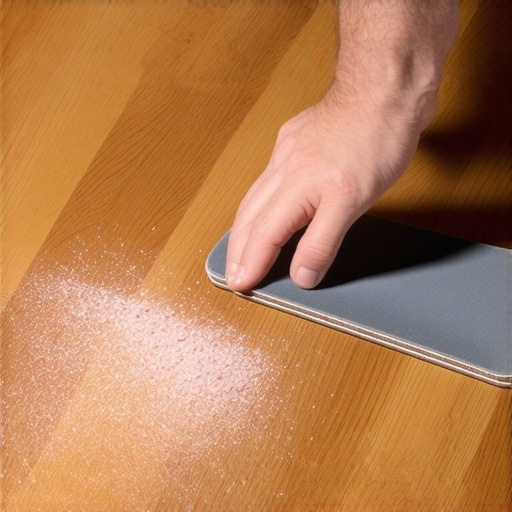 Person sanding hardwood floor with new sandpaper and dust extractor