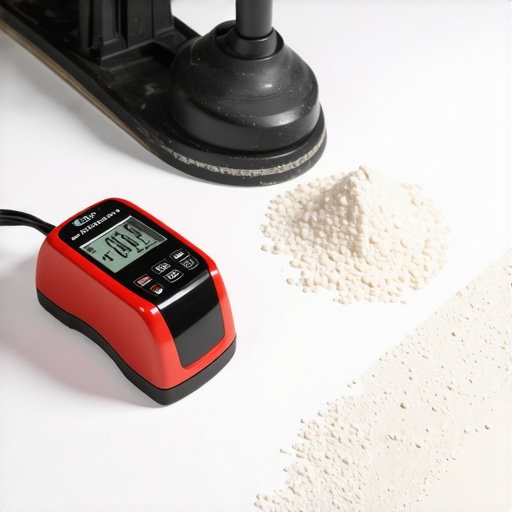 A selection of high-quality tools for floor maintenance and leveling, including a moisture meter, oscillating tool, and trowel.