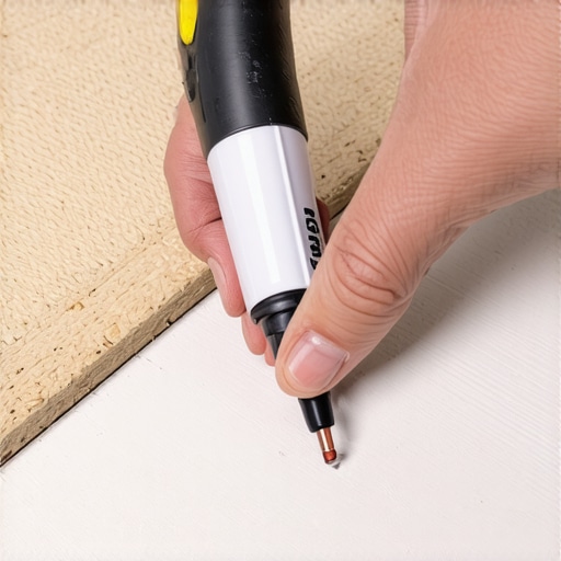 Sealing subfloor gaps with caulking gun A person sealing a gap in the subfloor using a caulking gun to prevent air leaks.