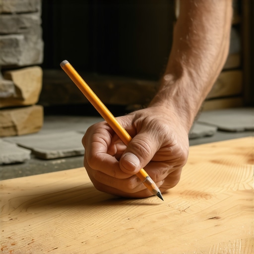 The Pencil Trick for Scribing Wood Planks Against Stone Fireplaces