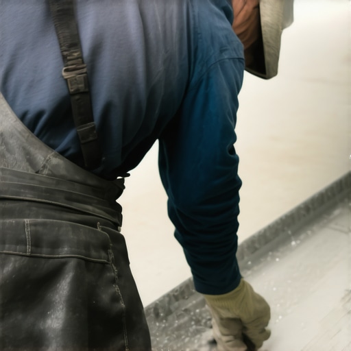 Applying mortar to coved base tile Professional installation of a coved base tile transition in a commercial kitchen.