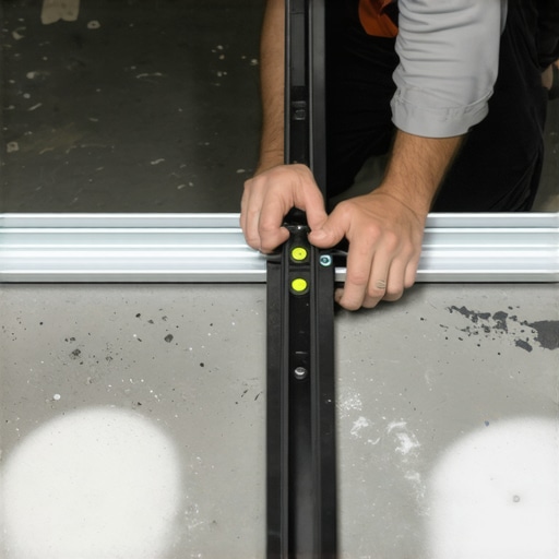 Checking Subfloor Flatness with a Straight Edge Contractor using a straight edge and chalk to find low spots on a concrete subfloor before tiling.