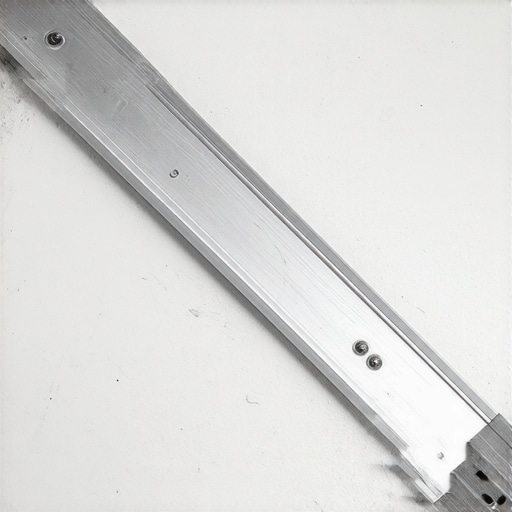 A professional 10-foot straightedge showing a gap on an uneven concrete floor.