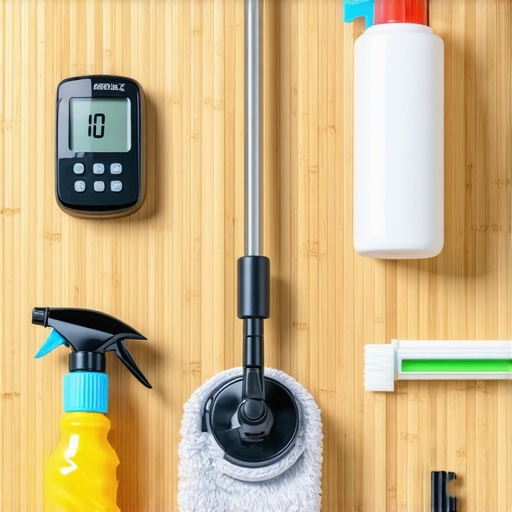 Essential Flooring Maintenance Tools Professional maintenance kit including hygrometer and microfiber mop for hardwood and bamboo floors