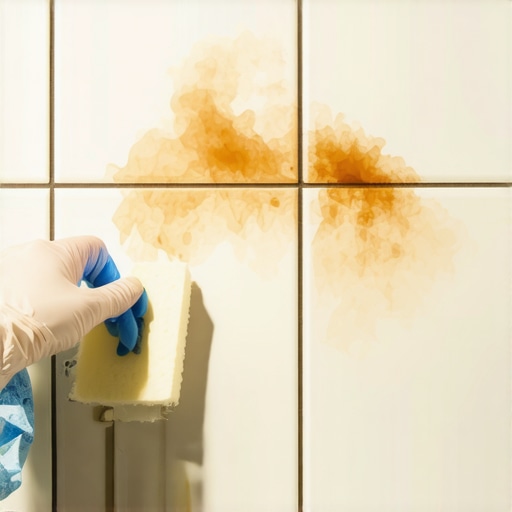 How to remove rust stains from a light-colored tile floor