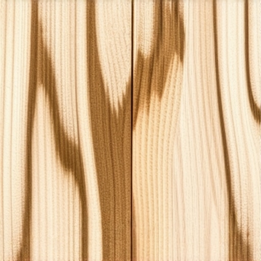 Close-up of hickory wood heartwood and sapwood contrast