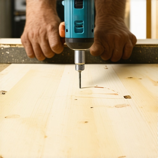 Installing Plywood Subfloor with Proper Gaps and Screws Detailed view of plywood subfloor installation showing expansion gaps and correct screw spacing for tile prep.