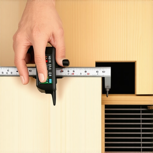 Measuring hardwood floor wear layer thickness at a floor vent with digital calipers
