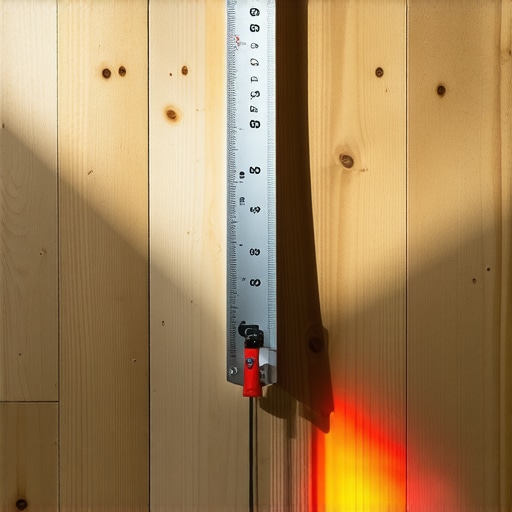 Measuring Subfloor Flatness with a Straightedge Professional tools measuring a gap in a wooden subfloor to check for flatness tolerance.