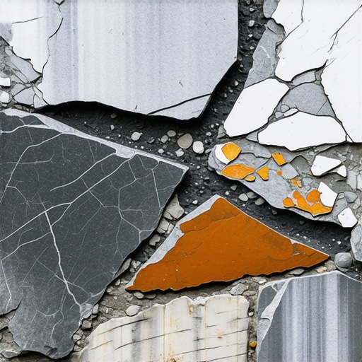 Close-up showing the cross-section of an authentic slate tile to identify stone layers.