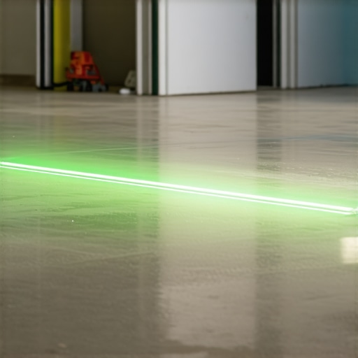 Professional laser level used for checking subfloor flatness