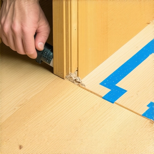 Close up of Japanese pull saw cutting a hardwood plank at a doorway