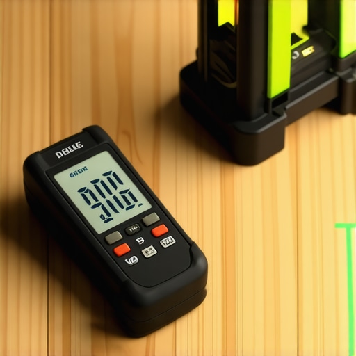 Professional Flooring Installation Tools for Success A moisture meter and laser level used during a professional flooring installation.