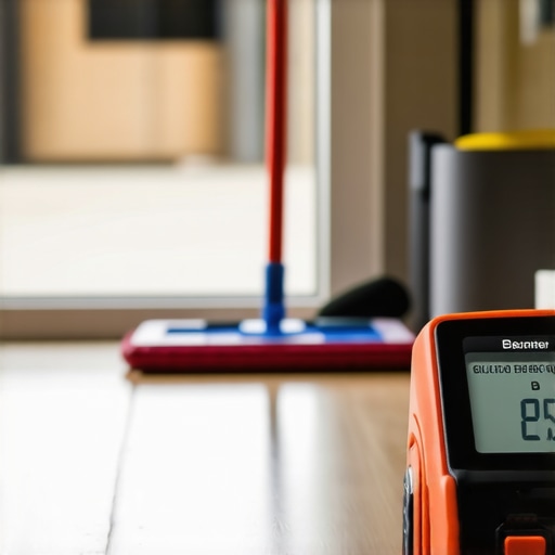 Moisture meter and leveling tools for floor maintenance