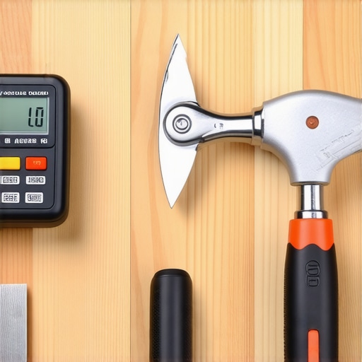 Professional Flooring Tools for Long-Term Success High-quality flooring tools including a moisture meter and dead blow hammer on a hardwood floor.
