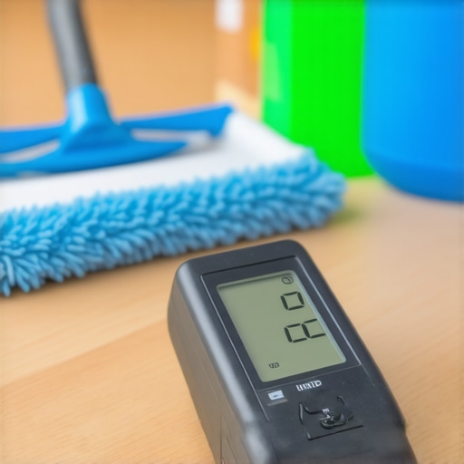Professional Tools for Floor Maintenance A pinless moisture meter and cleaning supplies for hardwood floors.