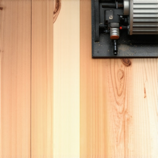 Close-up of a drum sander refinishing old pine boards showing grain detail