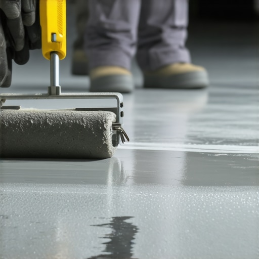 Spiked roller technique for air bubble removal in self-leveler Professional using a spiked roller for floor leveling