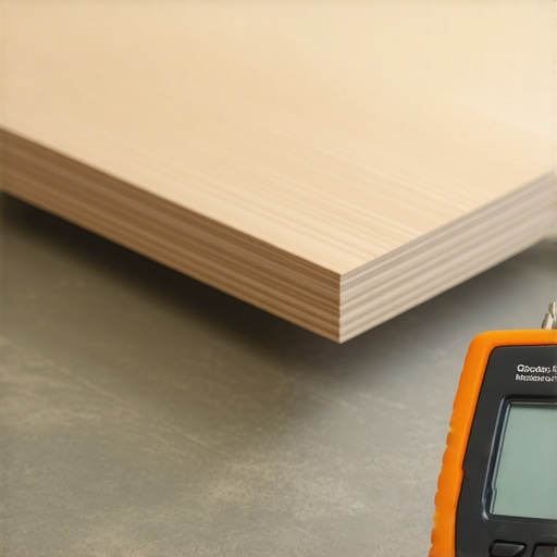 A technician using a moisture meter on a concrete floor.