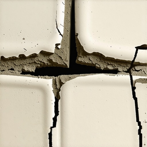 Cracked grout joint from subfloor deflection