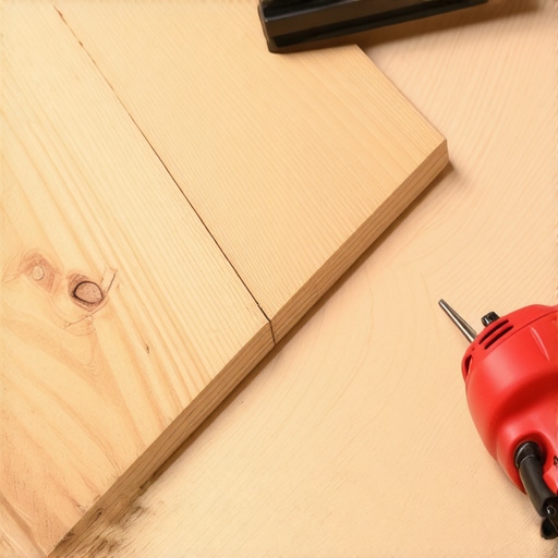 Applying adhesive in an S-pattern on a wide hardwood plank for glue-assist installation.