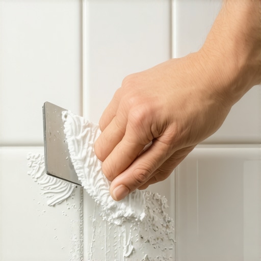 The trick for removing dry thinset from the face of a tile