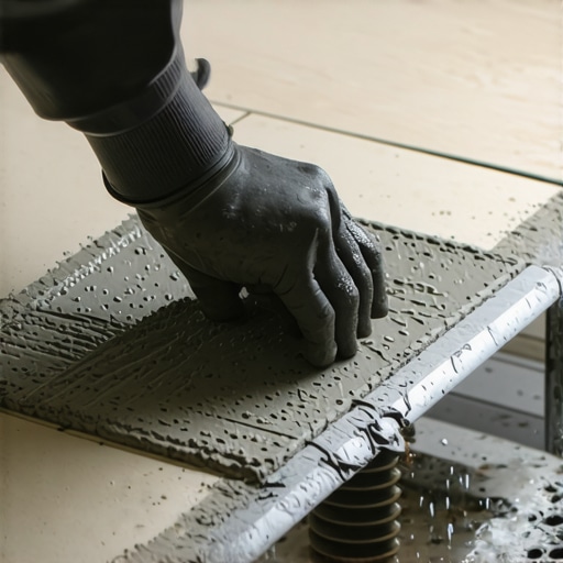The wet-shimming move for tiles on a sloped drain