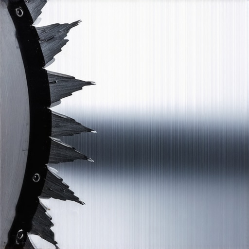 Close up of a TCG saw blade showing carbide teeth optimized for cutting dense bamboo flooring