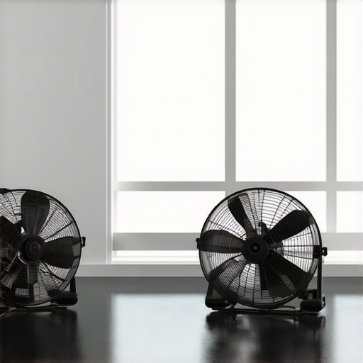 High-velocity fans setup for rubber floor off-gassing ventilation